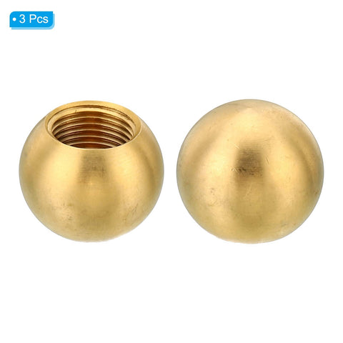 Brass Lamp Finial Cap Knob M12x1 Thread, 3 Pack No Tool Needed Screw Caps For Lighting And Furniture Decor, Ball Style