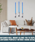 Totally Clear Lightsaber Wall Mount Set Dual Pack Holder Rack For Galaxy Edge Sabers Premium ABS 3D Printed Display Stand in living room