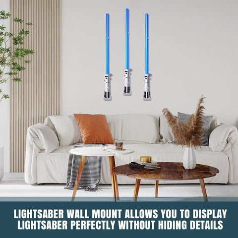 Totally Clear Lightsaber Wall Mount Set Dual Pack Holder Rack For Galaxy Edge Sabers Premium ABS 3D Printed Display Stand in living room