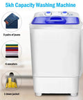No Sweat Compact Washing Machine Featuring Quick Spin Dryer Cycle Tailored For College Dorms RV Camps And Tiny Apartments shown with clothing capacity.