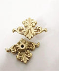 Light Luxury Dope Brass Forged Special Shaped Drawer Knob For Cabinets And Wardrobes Golden Copper Handle, ornate design
