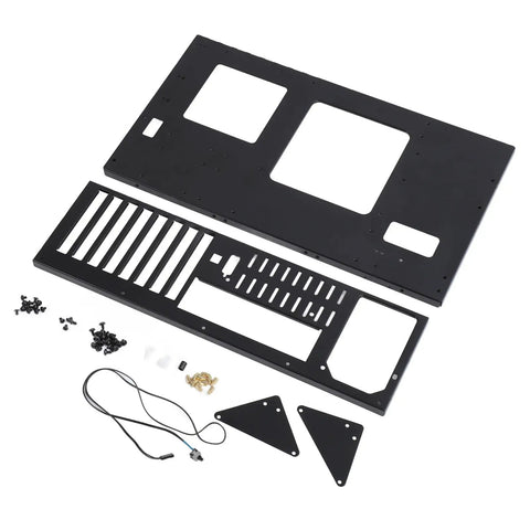 Heavy Duty Computer Open Case Rack For ATX Motherboards Featuring Reinforced Thickened Steel Platform and Triangular Mounting Brackets parts layout