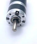 Close-up of Beefy Torque 38mm Planetary Brushed DC Gear Motor with 8mm shaft, 12V/24V geared motor for robotics and automation.