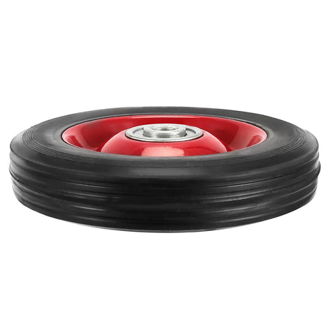 4 Pack 8 x 1.75 Inch Solid Rubber Wheel With Ball Bearing, Flat Free Tire for Hand Trucks, Replacement Wheel, side view