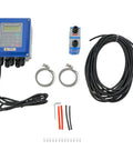 Clamp-On Portable Ultrasonic Flow Meter With 2 TM-1 Transducers, Digital Liquid Flow Sensor, cables, clamps, DN32 to DN6000mm, outdoor ready