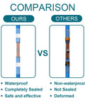 Solder-seal wire connectors; waterproof vs non-waterproof – two connectors shown in a comparison infographic