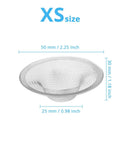 Stainless Steel Sink Strainer Basket 2.25 Inch Drain Hair Catcher 4 Pack for Kitchen and Bathroom Lavatory, XS size dimensions