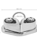 Front view of 316 Stainless Steel Cam Cleat with Ring Fairlead for 3 to 12mm Rope, designed for sailing and kayaking.