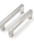 Brushed Nickel Cabinet Pulls Set Of 30 3-3/4 Inch Square Drawer Handles For Kitchen Cabinets Cupboards And Dressers, stainless steel