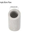 Ceramic tube insulation, single bore, 10 mm inner diameter, light gray.