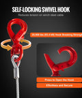 Beefy Heavy Duty 3/8 Inch By 100 Foot Steel Winch Cable With 15,200 Lbs Breaking Strength featuring self-locking swivel hook