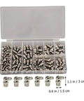 Open storage box with Grease Fitting Assortment Kit 10 Piece Set With Straight And Angled Nipples For Machines And Vehicles