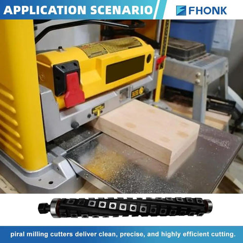 12.5 Inch Helical Cutterhead For DW733 DW734 Thickness Planer Upgrade with wood block in planer