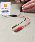 Hands-On Compact Electronics Kit Mini Pack for Charles Platt Third Edition Electronics Book in use with wires and components