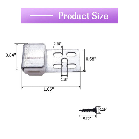 Heavy Duty Upholstery Spring Clips With Screws Beefy Sofa Frame Connectors dimensions showing steel and nylon sizes for furniture repair.