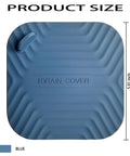 Two Pack Blue Shower Drain Cover With Tub Stopper Crafted From Bpa Free Silicone shown from above, measures 5.91 inches, flexible design.