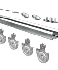 Bypass Sliding Door Hardware Kit 72 Inch Track Set For Wardrobe Closet Doors, galvanized steel components, visible hardware elements