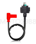 Ignition Coil Igniter CDI Box For Honda Foreman 450 TRX450FE TRX450FM TRX450ES TRX450S 1998 1999 2000 2001 2002 2003 2004 Includes Spark Plug And CDI Module For Easy Plug And Play Replacement OEM 30410HN0A01, showing coil with red plug.