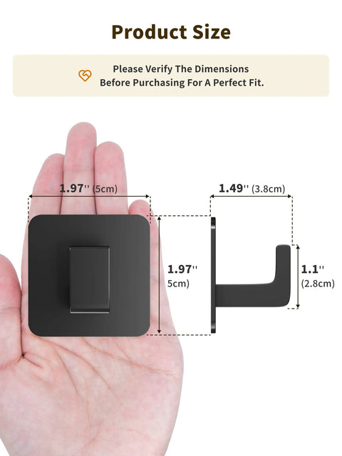Heavy Duty Matte Black Self Adhesive Hooks Two Pack Square Aluminum Alloy Wall Mounted Rust Proof Bathroom Kitchen Towel Hangers Way Stronger Than Cheap Adhesive Tape Just Peel And Go