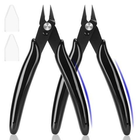 5 Inch Flush Cutters 2 Pack Micro Wire Cutters Sharp Zip Tie Cutter Precision Wire Cutters For Crafting Jewelry Making Plastic