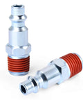 1/4 Inch MNPT Male Industrial Air Plug For Pneumatic Systems, 30 Pack, 300 PSI Capacity, Pre-Coated Sealant Threads To Stop Leaks