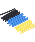 Solid 530 Piece Heat Shrink Tube Set With Color Nylon Tubing For Electrical Wire Wrap Repair And Circuit Wiring Harness Fix Kit Multiple Sizes Colors, black blue yellow tubes