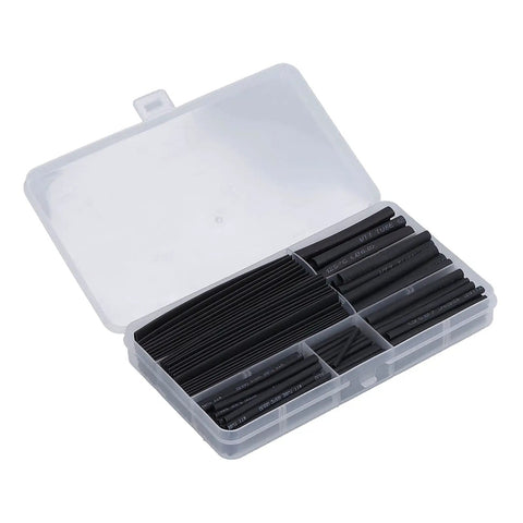 Premium Multisize Heat Shrink Tubing Kit Made From Tough Polyethylene For Awesome Electrical Insulation And Cable Protection Against High Temps In Any Wiring Job, open case
