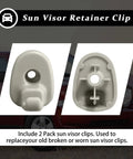 Two Pcs Car Sun Visor Clip For Jeep Liberty 2005-2012 And Dodge Nitro 2008-2012, Upgraded Interior Sunscreen Holder Hook