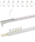 Self Adhesive Curtain Track Kit For Quick Stick On Install Ceiling Or Wall Mount 128 Inch Long No Drilling Damage Free Heavy Duty Hold For Drapes Easy Mount In Minutes, 128in track with hooks