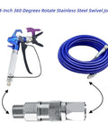 360 Degree Swivel Sprayer Joint For Airless Hoses Stainless Steel Heavy Duty 1 Quarter Inch Connector For Spray Gun Hose High Pressure Swivel Fitting Durable Graco Paint Sprayers Hose Adapter 3 Piece Set on hose and gun