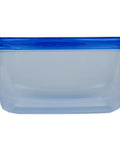 Medium 24 Oz Rectangular Food Storage Containers With Lids BPA Free Plastic Leak Resistant Lids Microwave Safe Dishwasher Safe Freezer Safe Perfect For Soups Salads Meal Prep And Leftovers 5 Count shown from side with blue lid