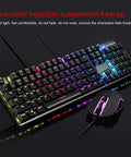 Top Tier Legit Gaming Mechanical Keyboard And Adjustable DPI Mouse Combo With Long Wired Cable For PC Laptop Desk Setup Featuring RGB LED Backlights