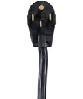 Close-up of 4-prong plug on 50 Amp Range Cord 4 Prong 4 Wire With Eyelet Connectors 10 Foot Copper Appliance Power Cord For Stoves And Dryers