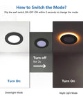 Slick 4 Inch Black Canless Recessed Lights 36 Pack Dead Simple Drop In Wafer Downlights mode switch instructions on wall.