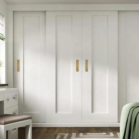Rectangular Recessed Sliding Door Pulls 2 Pack Champagne Gold Flush Pull Aluminum Alloy Closet Door Finger Pulls on white closet doors