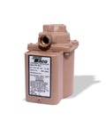 Heavy Duty 1/2 Inch Sweat Bronze Circulator Pump With Line Cord And Analog Timer For Efficient Hydronic Heating showing brass inlet and sealed design.