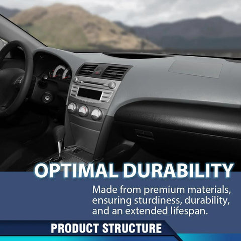 PIT66 TPE dash cover bezel for Toyota Camry (2007–2011), gray dashboard interior view.