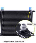 30 Row AN10 To AN10 Stacked Plate Oil Cooler With 6AN And 8AN Adapters close-up showing 10AN inlet-outlet fitting
