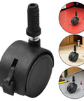 Close-up of a 4pcs Swivel Caster Wheel Black for Furniture and Displays Inch, featuring sturdy rotating design and attachment stem.