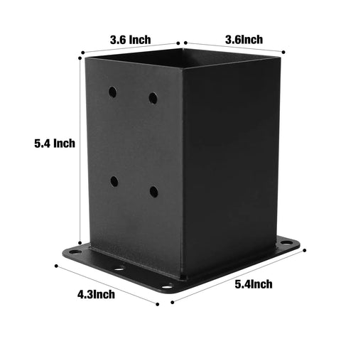 Heavy Duty 4x4 Post Base Brackets Set Of 4 For Outdoor Decks Built To Last Powder Coated Steel Rust Resistant Great For Deck Railing Pergola And Pavilion Support Bases Inner Size 3.6 x 3.6 Inches