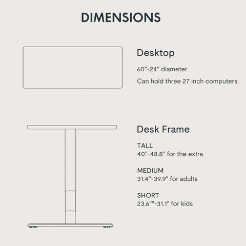 Dimensions of Crush Your Daily Desk Routine With This Height Adjustable Standing Desk Featuring Dual Motors Heavy Duty 3 Stage Lift.