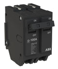 100 Amp Double Pole Circuit Breaker Heavy Duty Jobsite Workhorse Thermal Magnetic Plug On Load Center For Home And Shop Panels 120 To 240 Volt Setup With 10 Kaic Fail Safe Protection side view showing ON and OFF switches.