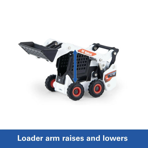 One Sixty Four Scale Bobcat S76 Skid Steer Die Cast Model With Movable Arms And Bucket Realistic Detailing Durable Construction Ideal For Collectors And Kids Who Love Heavy Equipment Play.