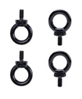 4 Pack Black M6 Lifting Eye Bolts, 12mm, 1/4 By 1/2 Inch, Stainless Steel Shoulder Lifting Eye Bolts For Lifting And Hanging
