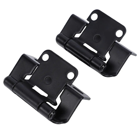 Overlay Cabinet Hinge Black Steel Self Closing Hinge Half Inch Overlay Semi Wrap Spring Design Quiet Close No Fuss Install