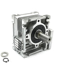 Heavy Duty Nmrv030 Worm Gearbox Reducer with 11Mm Input and 14Mm Output Shaft for Nema 23 Stepper Motors, showing intricate metal design.