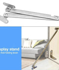 Sturdy Stainless Steel Door Stay Hinges Set, 2 Pack for Windows and Cabinets with Two Fold Lift Up Rods, smooth operation install.