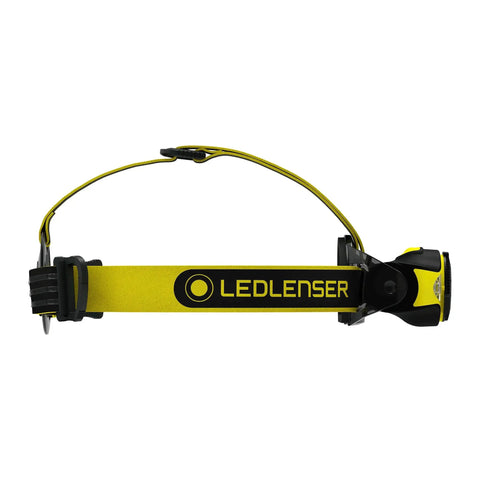 Side view of IH11R Headlamp Powerhouse 1000 Lumen Output, 320 Meter Beam, featuring adjustable strap and rugged design.