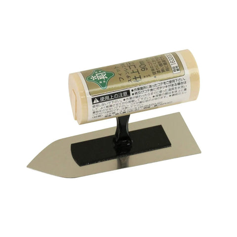 Stainless Steel Trowel For Tight Paint Jobs In Narrow Areas, 3.5 Inch Blade, 90 Mm, 0.01 Inch Thick Plate, rust-resistant, wooden handle