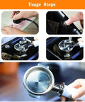 Electric Portafilter Cleaner And Espresso Knock Box Certified Game Changer Auto Vacuum Coffee Pucks Quick For Zero Sweat Cleanup pro level barista gear usage steps.